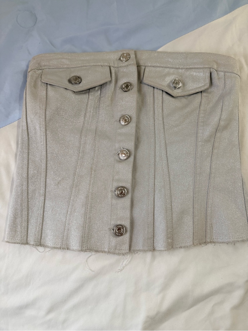 Shimmery Button-Front Corset
